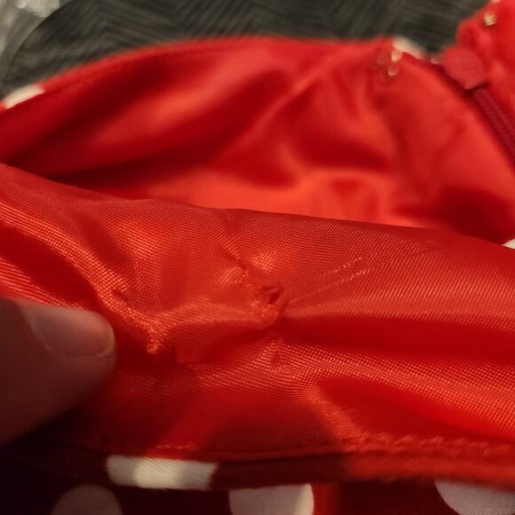 MADISON LEIGH Red White Polka Dot Rockabilly Knee Length Dress Womens 8P FLAWED - Picture 7 of 11